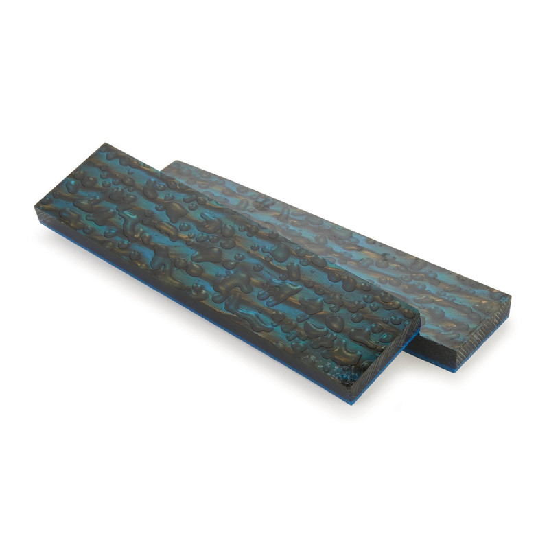 Poly Resin Knife Scales - 3/8" x 2" x 7" - Peacock - Pair